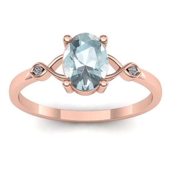 Inel de logodna cu aquamarin oval