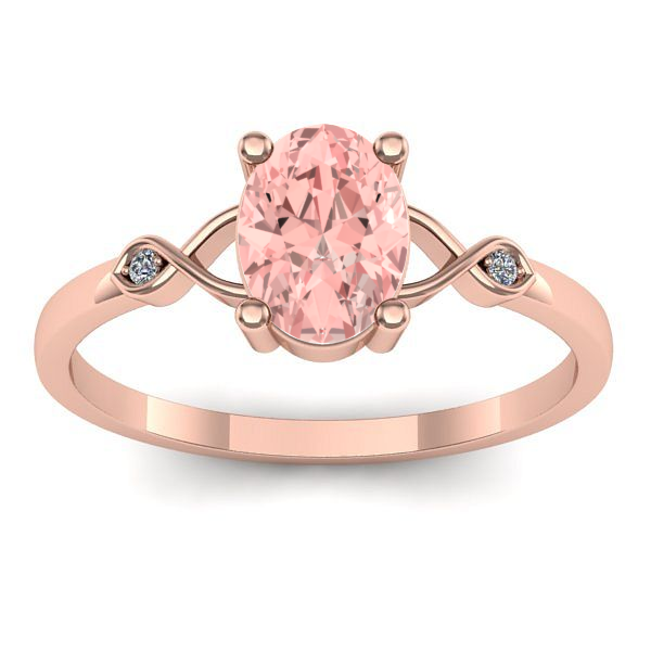 Inel cu diamant de laborator roz oval