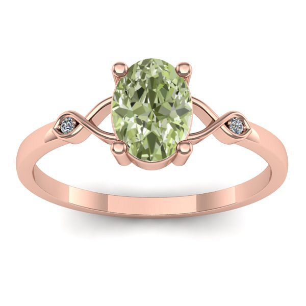 Inel de logodna cu diamant de laborator verde oval