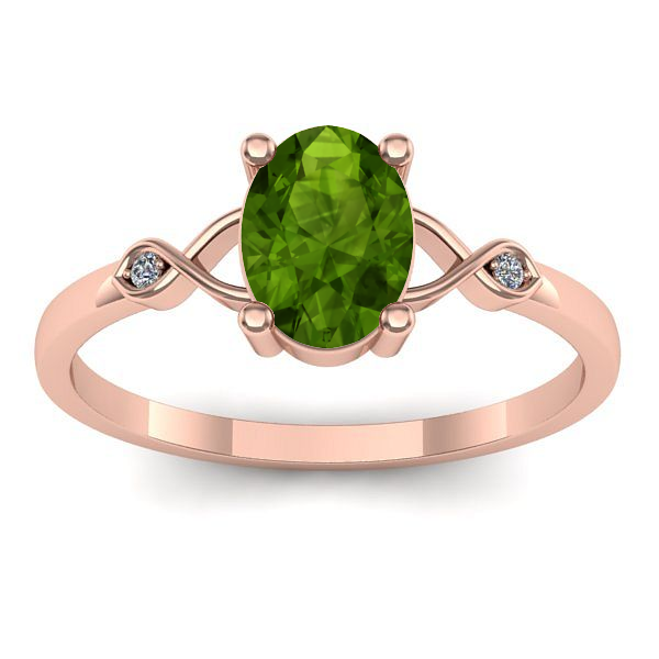 Inel de logodna cu peridot oval