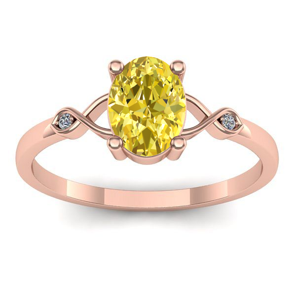 Inel cu safir galben oval