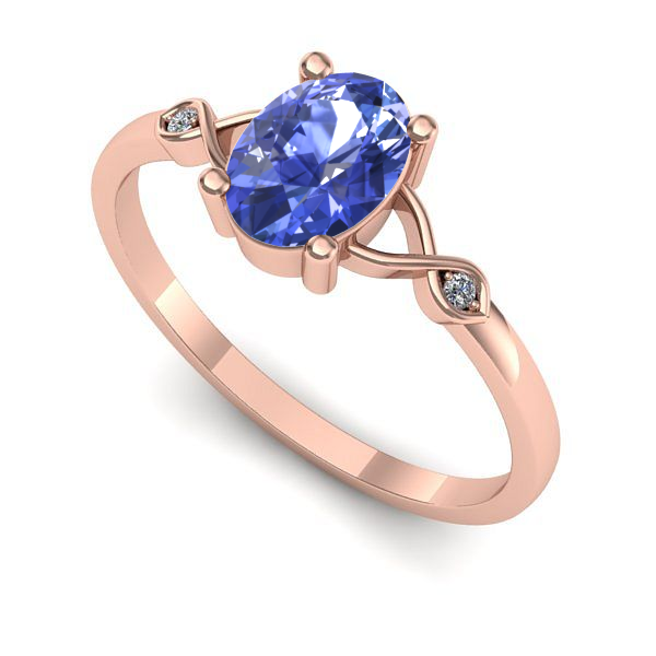 Inel din aur roz cu tanzanit