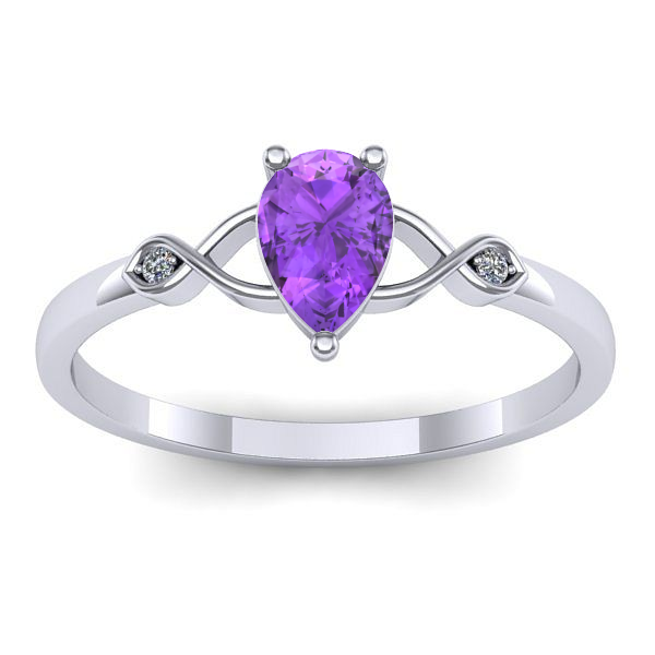 Inel de logodna cu ametist lacrima
