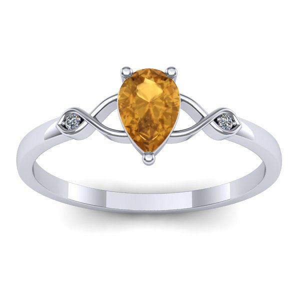 Inel de logodna cu citrin lacrima