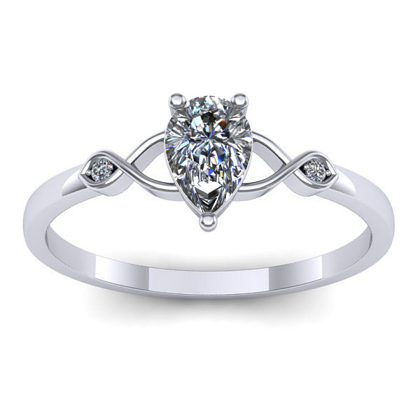 Inel de logodna cu diamant natural pear