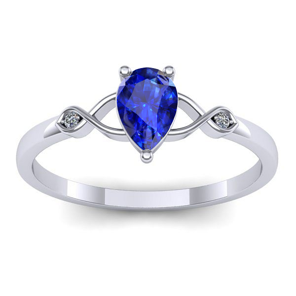 Inel logodna cu safir lacrima