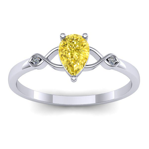 Inel cu safir galben lacrima