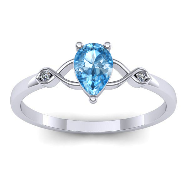 Inel cu topaz blue lacrima