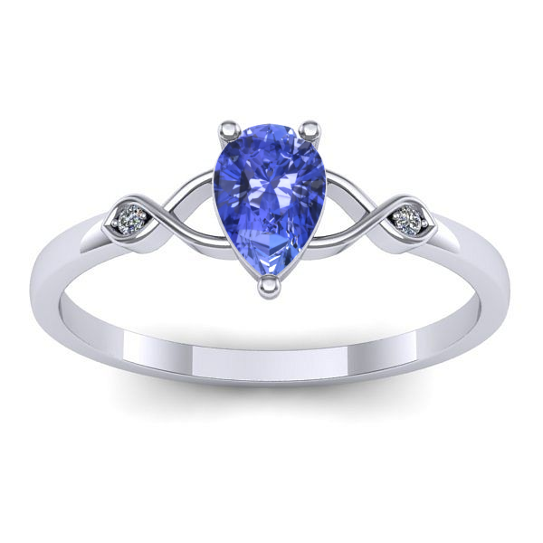 Inel de logodna cu tanzanit lacrima