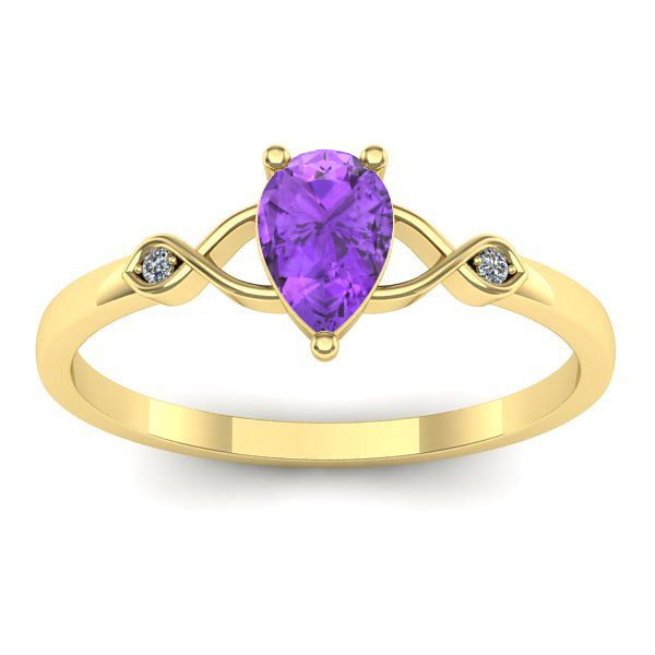 Inel de logodna cu ametist lacrima