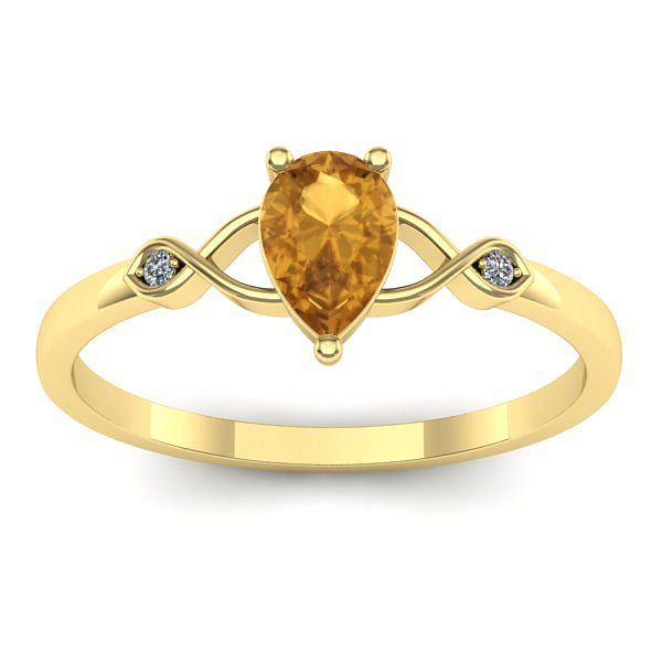 Inel de logodna cu citrin lacrima