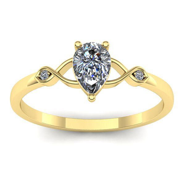 Inel de logodna cu diamant natural pear
