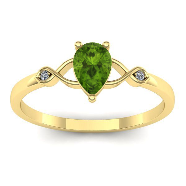 Inel de logodna cu peridot lacrima