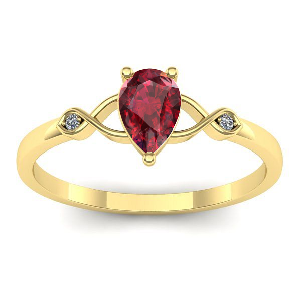 Inel cu rubin lacrima