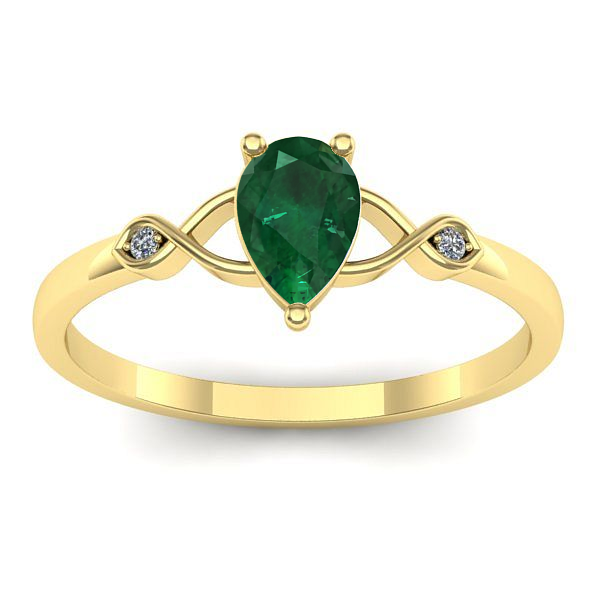 Inel de logodna cu smarald lacrima