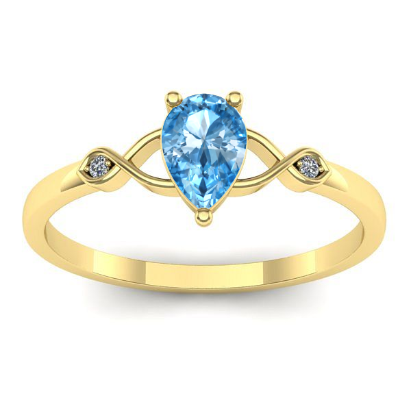Inel logodna cu topaz blue lacrima