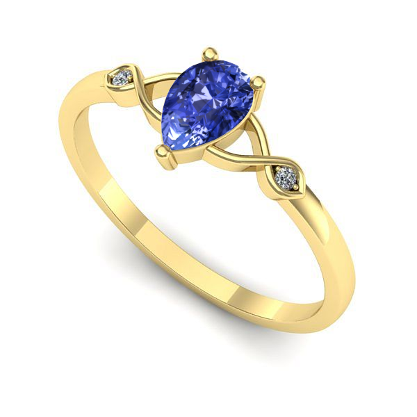 Inel de logodna din aur galben cu tanzanit