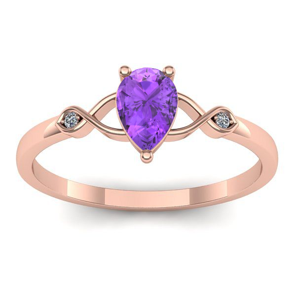 Inel logodna cu ametist lacrima