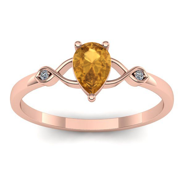 Inel cu citrin lacrima