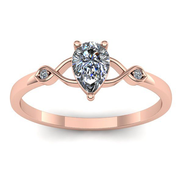 Inel de logodna cu diamant natural pear