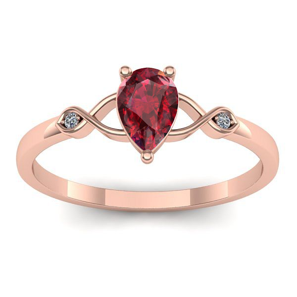 Inel de logodna cu rubin lacrima