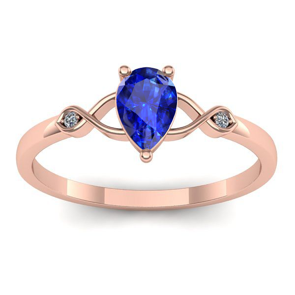 Inel logodna cu safir lacrima