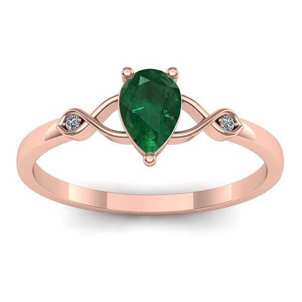 Inel de logodna cu smarald lacrima