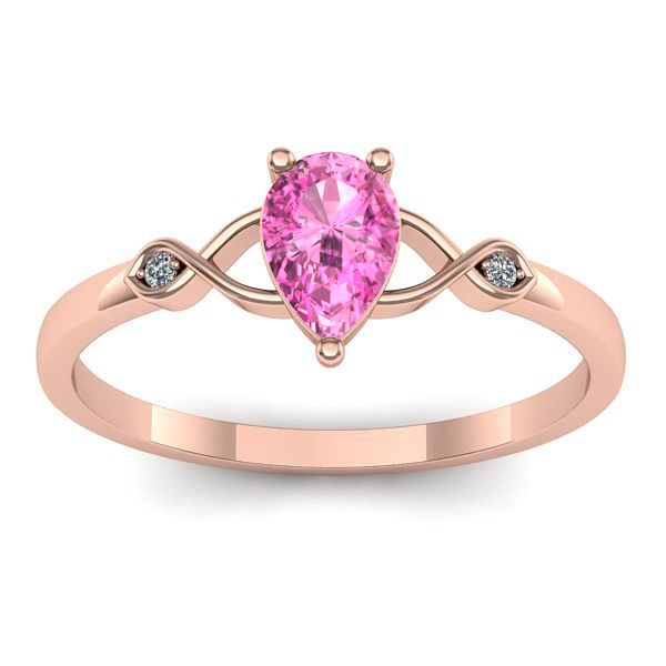Inel de logodna cu safir roz lacrima
