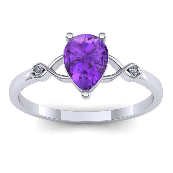 Inel logodna cu ametist lacrima