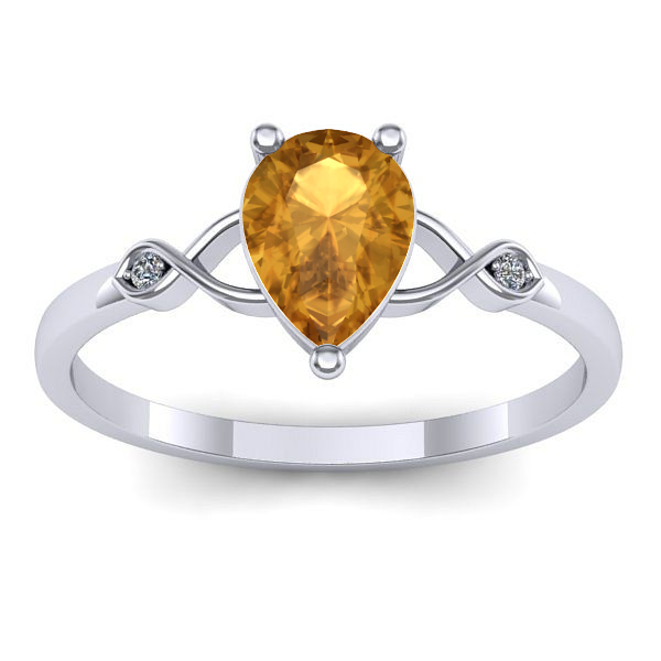 Inel logodna cu citrin lacrima