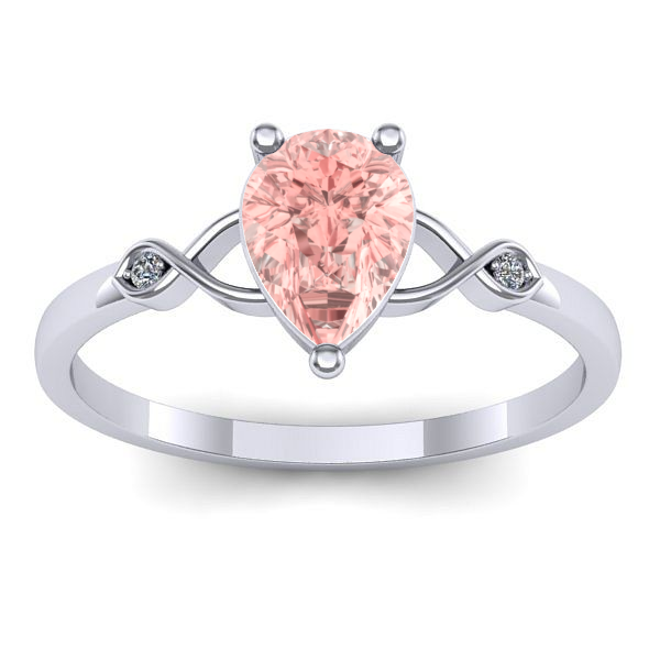 Inel de logodna cu diamant de laborator roz lacrima