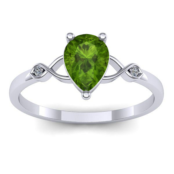 Inel de logodna cu peridot lacrima