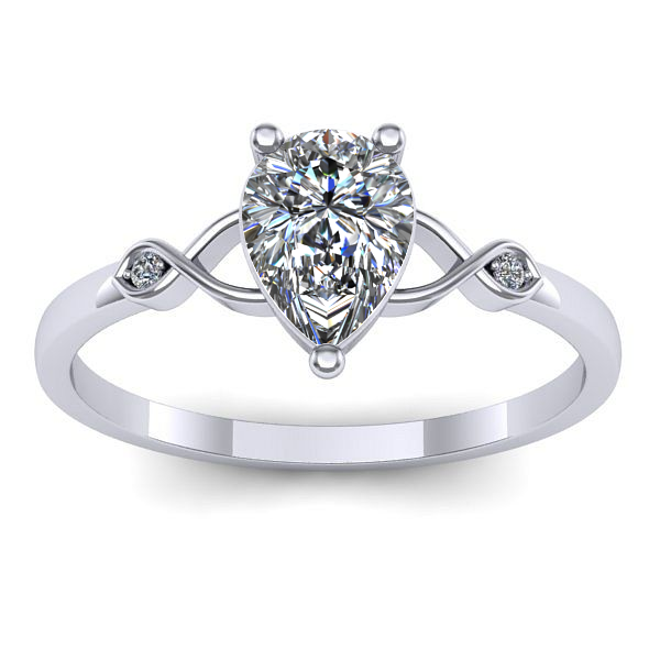 Inel cu safir alb lacrima