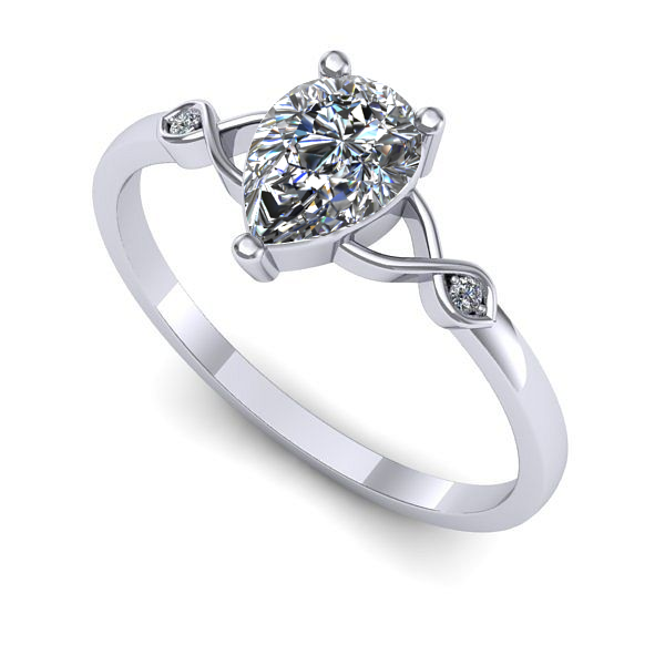 Inel de logodna din aur alb cu diamant de laborator