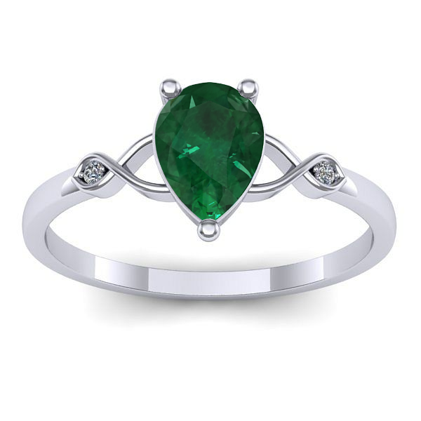 Inel logodna cu smarald lacrima