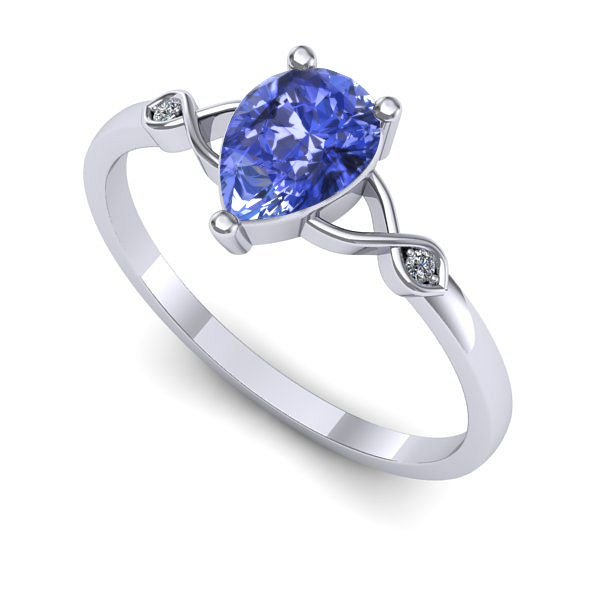 Inel de logodna din aur alb cu tanzanit