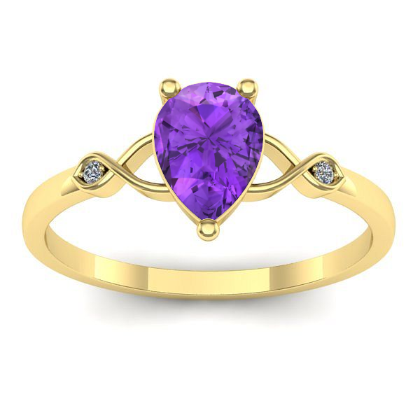 Inel de logodna cu ametist lacrima