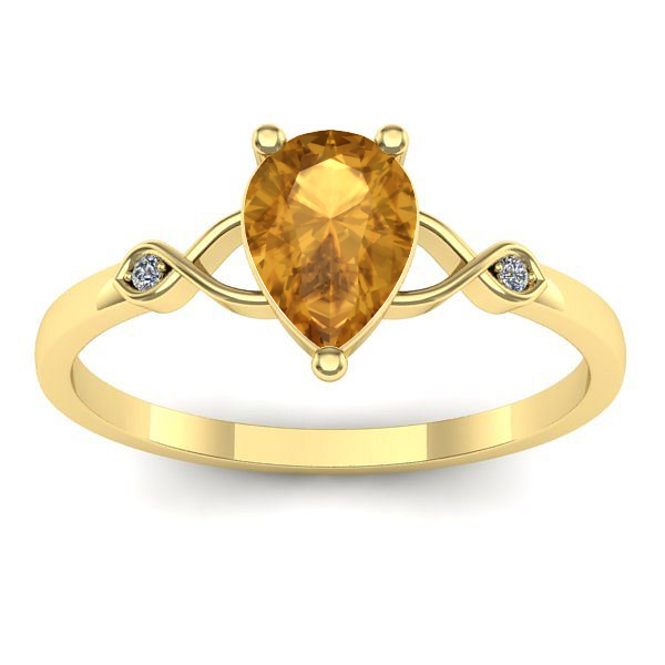 Inel de logodna cu citrin lacrima