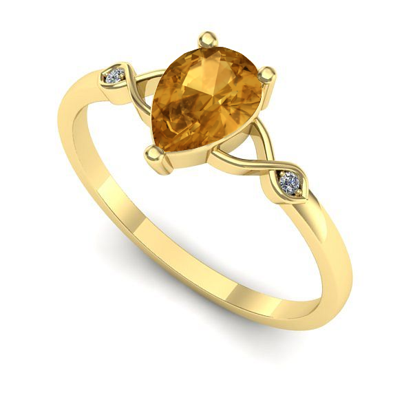 Inel de logodna din aur galben cu citrin