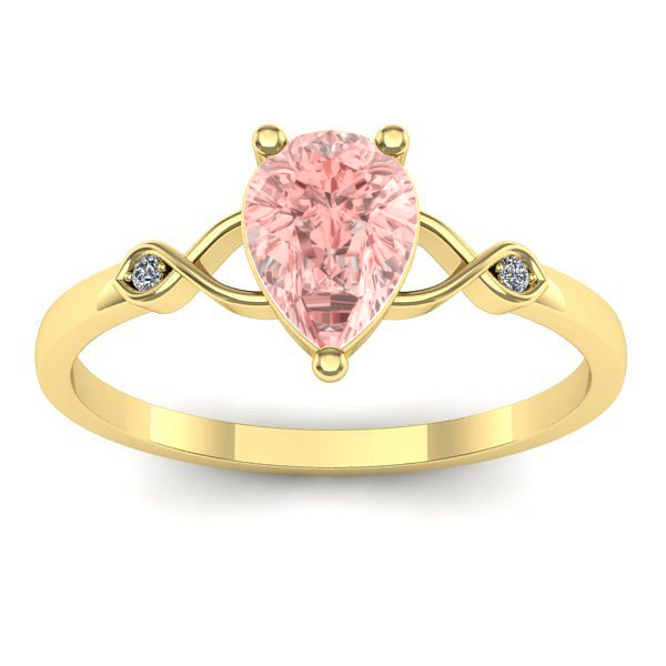 Inel cu diamant de laborator roz lacrima
