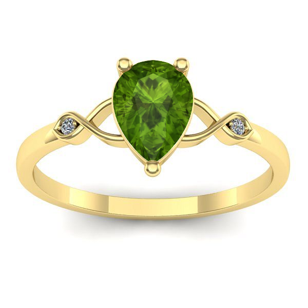 Inel logodna cu peridot lacrima