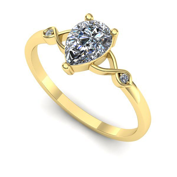 Inel logodna din aur galben cu safir alb