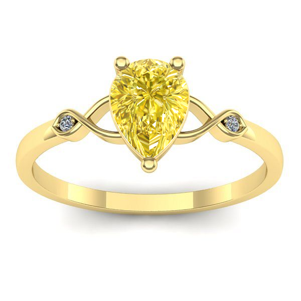 Inel logodna cu safir galben lacrima