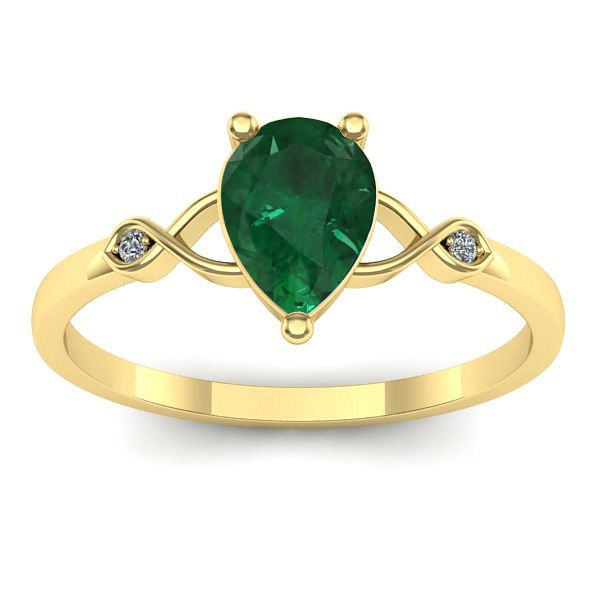 Inel cu smarald lacrima