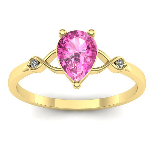 Inel cu safir roz lacrima