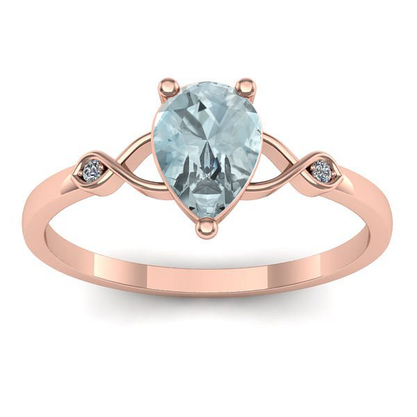 Inel cu aquamarin lacrima