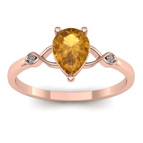 Inel de logodna cu citrin lacrima