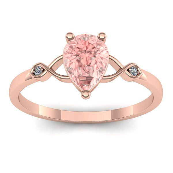 Inel de logodna cu diamant de laborator roz lacrima