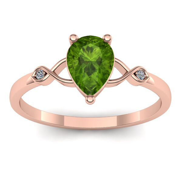 Inel cu peridot lacrima