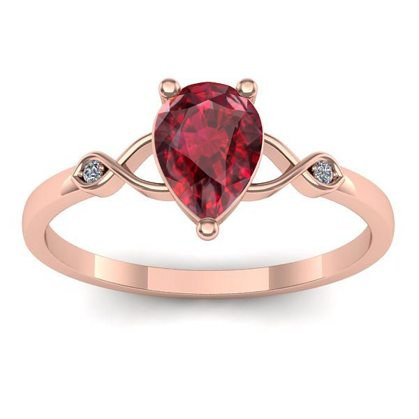 Inel cu rubin lacrima